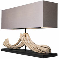 Lámparas de Mesa LED de Diseño Moderno para el Hogar, Estilo Rústico, Decorativas para Mesa de Noche, con Cuerpo de Bambú y Pantalla de Madera, Alimentación CA, para Sala de Estar