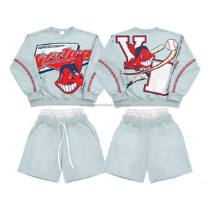 Ensemble décontracté d'été pour hommes et femmes : T-shirt et short surdimensionné effet délavé vintage - Product Image 2