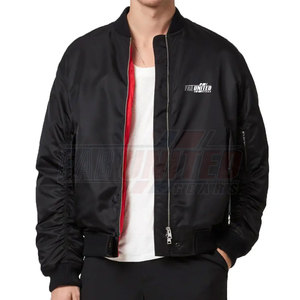 Chaqueta bomber de forro suave de moda para hombre con cuello levantado y detalle acanalado de mangas completas - Product Image 3