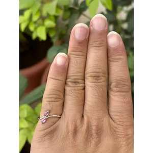 925 Silver Natural Sapphire <b>Ring</b> <b>Adjustable</b> Trendy Inlay with Princess Cut Jade and Rhodium Plating for Engagement - Product Image 3