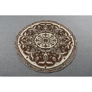 Vintage Rug, 3.5x3.6 ft Turkish Rug, <b>Brown</b> Bordered <b>Wool</b> Rug - Product Image 3