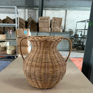 Jarrón de ratán de mimbre natural, soporte de flores de mesa hecho a mano, decoración del hogar, jarrón decorativo tejido a mano, jarrón de suelo de estilo - Product Image 2