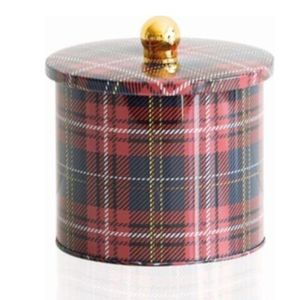 Boîte de conservation alimentaire ronde en métal Ekose 1,7 L avec poignée à bouton 140x125 mm, motif écossais, modèle Turquie EF142I3 - Product Image 1