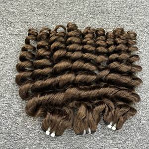 Cheveux humains bruts de couleur brune bouclée naturelle Extensions de cheveux humains vietnamiens à double tirage produits chauds 2024 - Product Image 2