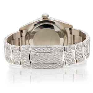 Luxury Antique Stainless Steel Moissanite Diamond <b>Watch</b> <b>Black</b> Dial Luminous Hour Markers 42mm Automatic Quartz <b>Leather</b> Strap - Product Image 5