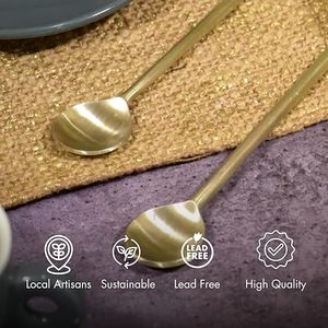 Juego de cucharas de tenedor de latón al por mayor, cubiertos para vajilla de hotel, tenedor de latón, cuchara de latón natural a precio económico de HF CRAFTS - Product Image 2