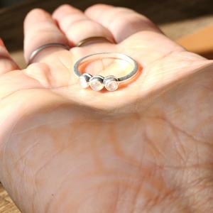 Anillo de plata de piedra lunar arcoíris de moda ligero para bodas fiestas aniversarios - Product Image 5