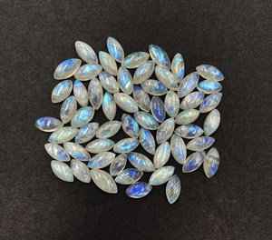 Lote de cabujón Marquesa de piedra lunar arcoíris Natural 4*8-8*16 MM lote de piedras preciosas sueltas certificadas IGI para la fabricación de joyas - Product Image 3