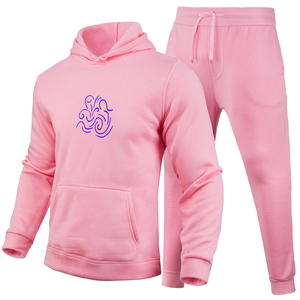 Venta al por mayor 100% algodón hombres Jogger Conjunto personalizado sudaderas con capucha con patrón 3D invierno Etiqueta Privada chándal en blanco - Product Image 5