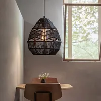 Abat-jour en bambou tressé pour lampes de plafond et suspensions, décoration intérieure, best-seller, naturel 0.6