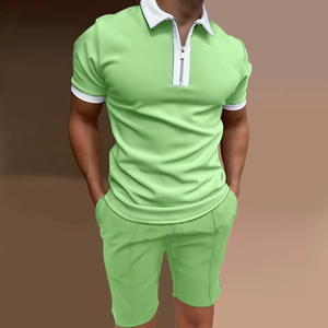 Men's for <b>Shirt</b> Set Two Piece Casual Breathable Summer <b>Long</b> <b>Sleeve</b> 100% Cotton Front Logo - Product Image 2