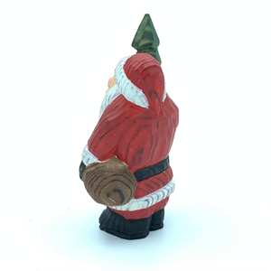 Statuetta di Babbo Natale in Legno Intagliato a Mano, Idea Regalo Natalizio, Intaglio in Legno Buon Natale - Product Image 5