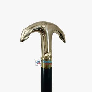 Bastón de madera negro victoriano hecho a mano con mango de ancla náutica de latón en espiral, regalo - Product Image 5