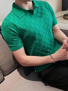 Top vente hauts à manches courtes vêtements Slim Fit vêtements de bureau décontracté douleur couleur unie robe chemise - Product Image 3