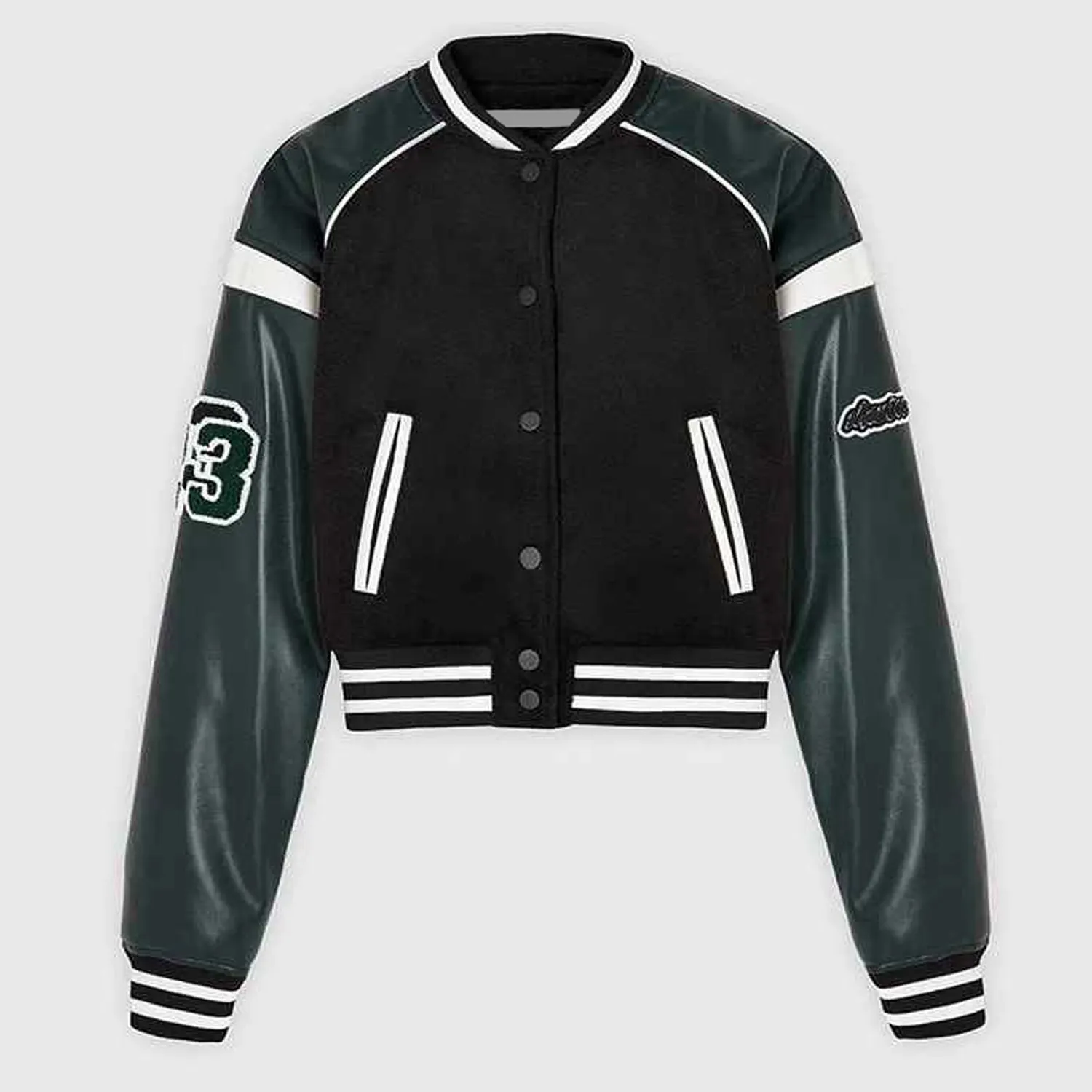 Girl School Sport Baseball Jackets Turn Down Shoulder Lettermen College Quilted Jackets for Ladies Clothing Waterproof