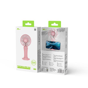 Mini ventilador CS-04 rosa, ventilador portátil de mano, ventilador de refrigeración de aire con 3 velocidades, ligero y portátil, alimentación USB de 5V - Product Image 1