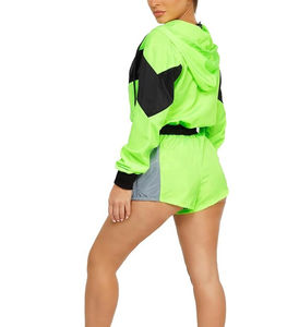 Nouveau été Nylon survêtements Style Hip Hop été Nylon survêtements femmes grande taille coupe-vent fermeture éclair Shorts 2 pièces ensemble - Product Image 6