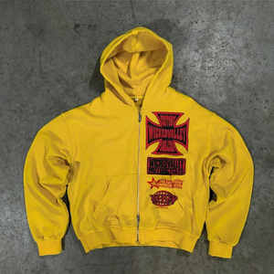 Sudadera con capucha lavada con ácido de peso pesado de gran tamaño personalizada para hombre con patrón 3D French Terry Blank para la temporada de otoño - Product Image 3