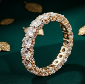 Aniva Fine Jewelry - Anillo de Diamantes de Compromiso y Matrimonio de Oro Amarillo de 14K para Mujer, Certificación IGI, Estilo Étnico, Corte CVD de Laboratorio - Product Image 1