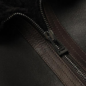 Chaqueta de invierno de piel de oveja para hombre, chaqueta de Color de cuero genuino de lujo a la moda, chaquetas informales simples populares - Product Image 6