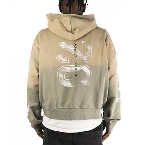 Sudadera con Capucha de Felpa 100% Algodón para Hombre, Talla Grande, Corte Regular, Transpirable para Invierno, Diseño con Bolsillo, Logotipo Bordado, Servicio OEM Personalizado - Product Image 2