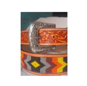 เข็มขัดหนังลายดอกไม้หัวเข็มขัดแฟนซีปรับแต่งโดยผู้ผลิตเข็มขัดทนทานสำหรับทุกเพศขายส่ง - Product Image 3