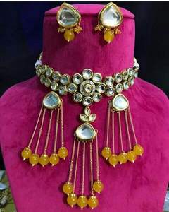 Conjunto de collar Kundan Meenakari de alta calidad para mujer, joyería nupcial india tradicional con pendientes, conjunto de Ropa Étnica y festiva - Product Image 2