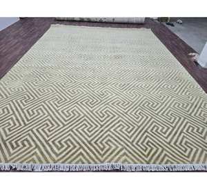 Tapis de luxe fait main en laine et acrylique, tapis de haute qualité, décoration de sol en coton, tapis noué à la main - Product Image 3