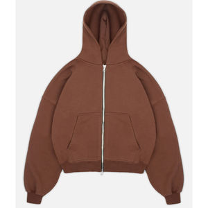 Streetwear personnalisé lavé à l'acide Sweat à capuche zippé pour homme 100% coton lourd 350 GSMt surdimensionné en coton polaire - Product Image 2