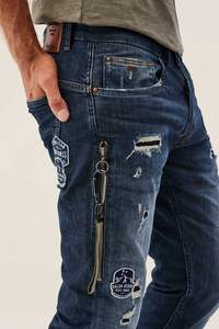 Jeans droits vintage personnalisés pour hommes Streetwear décontracté respirant lavable dans la rue - Product Image 3