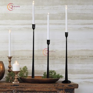 แท่นวางเทียนบนโต๊ะทำด้วยมือสีดำเคลือบด้วยผงเทียนที่ดูไม่เหมือนใครอุปกรณ์ตกแต่งงานแต่งงาน - Product Image 3