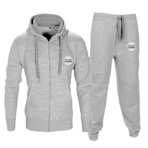 ชุดวอร์มสำหรับผู้ชายชุดวอร์มชุดกีฬา2ชิ้นสำหรับใส่วิ่งจ๊อกกิ้งลำลองวอร์มแบบซิป - Product Image 1