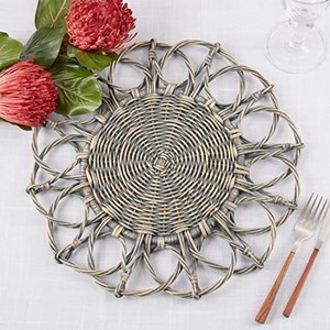 Best Selling 2025 Eco-Friendly Modern Rattan <b>Placemat</b> Charger Handwoven Made in Vietnam Tableware Dining and Wedding - Product Image 4