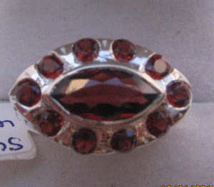Sterling <b>Silver</b> Men's <b>Ring</b> with Geometric Pattern Rhodium Plated Gemstone Inlay Fine Jewelry - Product Image 1