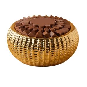 Design fantaisie servant un bol à chocolat décoratif en métal élégant bols en métal doré Premium pour les cadeaux et les événements martelés à la main - Product Image 2