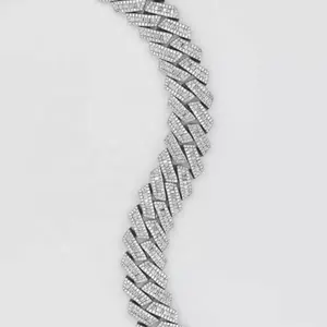 2025 Venta caliente cadena cubana 15mm de espesor Iced Out cadena de eslabones cubanos Moissanite diamante personalizar 925 joyería de Hip Hop de plata - Product Image 5