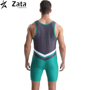 Singlets de lutte professionnels personnalisés Freestyle avec tissu extensible Logo avant Spandex/Polyester Matériau-Uniforme de style russe - Product Image 4