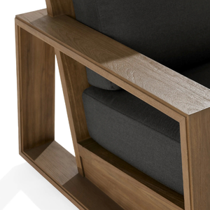 Chaise de canapé simple en bois de teck avec mousse souple et accoudoirs confortables pour se détendre à l'intérieur - Product Image 3