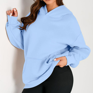 Sweat à capuche tricoté pour femme, style streetwear décontracté et tendance, respirant, écologique, coupe épaules tombantes, avec capuche doublée, pour l'hiver et l'automne, avec badge - Product Image 5