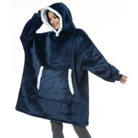 Sudadera con capucha de lana sherpa de punto extragrande para mujer, suave y cálida, estilo manta de invierno, personalizada, OEM, marca privada, venta al por mayor de fábrica