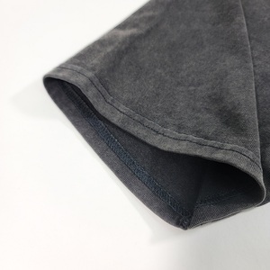 Venta al por mayor 100% algodón hombres camiseta de alta calidad de gran tamaño Boxy Fit logotipo personalizado DTG impreso crudo dobladillo grueso cuello Puff técnica - Product Image 5