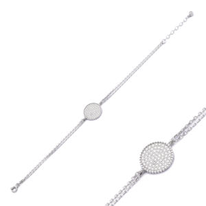Round Shape Zircon Stone Trendy Charm <b>Women</b> <b>Bracelet</b> Turkish Handmade Wholesale 925 Sterling Silver Jewelry - Product Image 1
