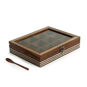 Caja Organizadora de Especias de Madera Natural con Acabado Liso, Tallados Decorativos Elegantes, Ecológica, Grosor Ajustable para un Estilo Moderno - Product Image 2