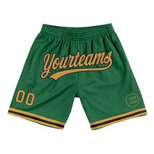 Pantalones cortos personalizados Kelly Green Old Gold-Black Throwback Basketball Shorts Ropa deportiva ommiz industry - Product Image 4