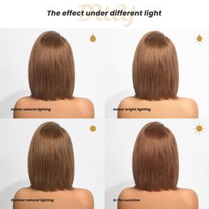 Corinne C-DWy Remy Hair 13*6 Pre-Plucked Bob Synthetic <b>Wig</b> with 4x4 Invisible HD for Lace Frontal Natural Textured <b>Human</b> Hair - Product Image 6