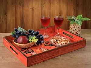 Bandeja de servicio de tablero MDF hecha a mano india con mango en forma de rectángulo, diseño moderno, respetuoso con el medio ambiente, apto para lavavajillas, uso en fiestas - Product Image 3