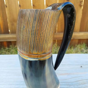 ฮอร์นดื่มไวกิ้งทำมือวัสดุทนทานพรีเมี่ยมรูปทรงสัตว์ขัดธรรมชาติเพื่อการใช้งานที่ยาวนาน - Product Image 1