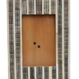 Gray and Off <b>White</b> Horn Photo <b>Frame</b> Handmade Decorative Picture <b>Frame</b> Elegant Tabletop Display Gift for Home and Office - Product Image 1