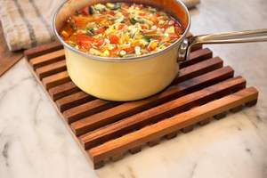 Dessous de plat vénitien, 10x10x1 pouces marron casseroles et poêles porte-théières accessoires de comptoir de cuisine antidérapants résistants à la chaleur - Product Image 5