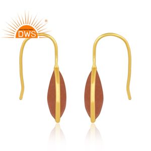 Dernière conception de boucles d'oreilles en argent sterling avec pierre de lune pêche naturelle Fabricant de bijoux personnalisés - Product Image 3